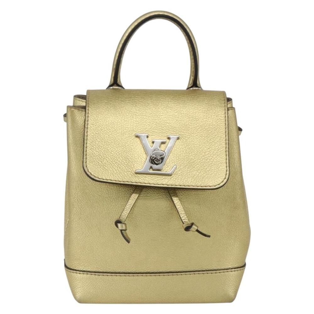 Louis Vuitton Leather Rock Me Backpack Gold Tone